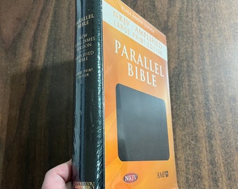 Amplified Classic 1987 / NKJV Parallel Large Print Bible - Black Bonded Leather - out of print AMPC - Factory Sealed