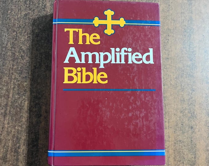 Amplified Classic 1987 Large Print Bible - Red Hardcover - out of print AMPC - 12 pt font - USA Printed in United States of America
