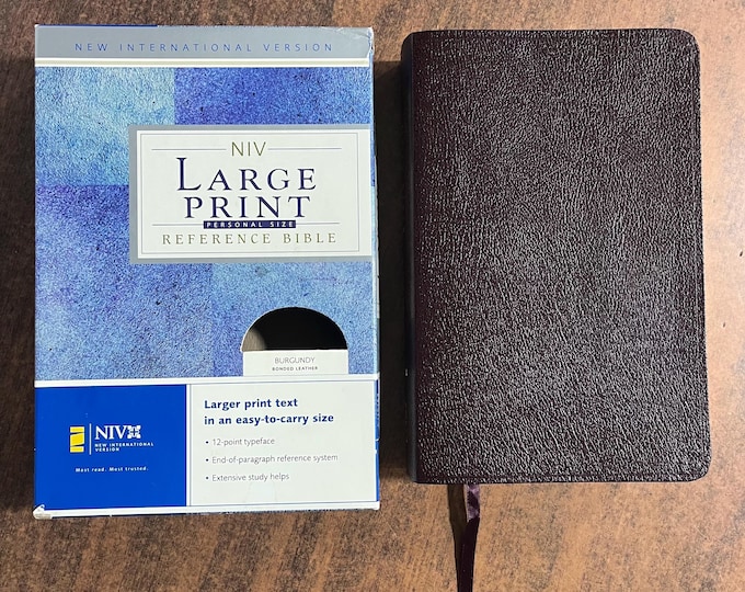 NIV 1984 Large Print Reference Bible - Burgundy Bonded Leather - Out of Print NIV New International Version, 1986 printed usa 031090577x