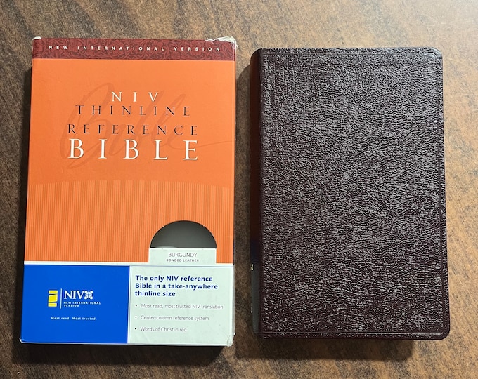 NIV 1984 Thinline Reference Bible - Burgundy Bonded Leather - Out of print NIV 84 - Center Column Reference
