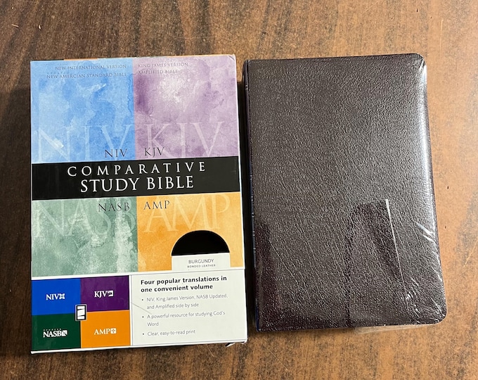 NIV 1984 / NASB 1995 / Amplified 1987 / King James Parallel Bible - Bonded Leather - Comparative Study Bible, Bible with 4 bible versions