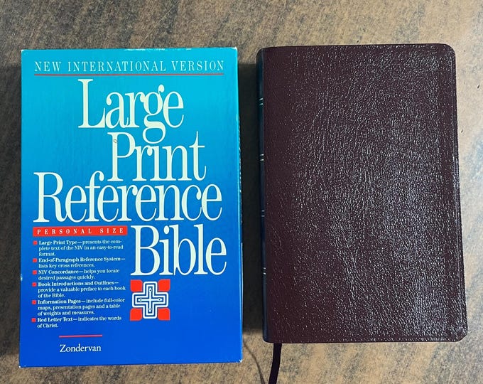 NIV 1984 Large Print Reference Bible - Burgundy Bonded Leather - Out of Print NIV New International Version, 1986 printed usa 031090577x
