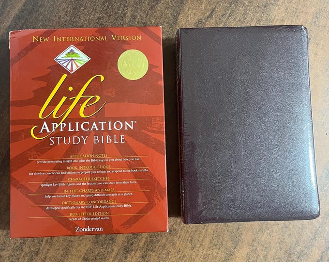 Sealed* NIV 1984 Life Application Study Bible - Burgundy Top Grain Genuine Leather - Out of Print NIV 84