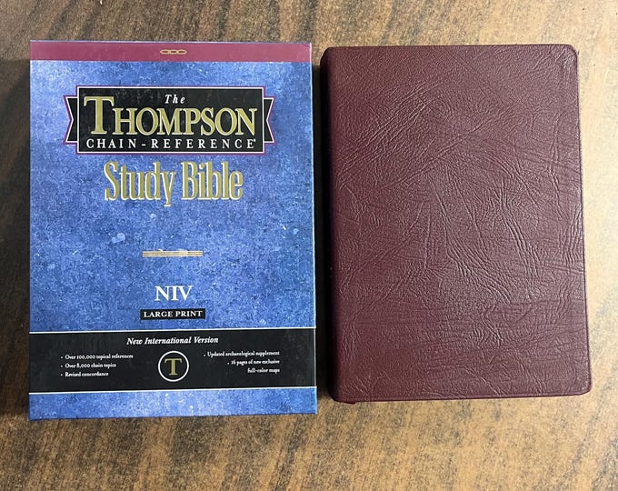NIV 1984 Large Print Thompson Chain Reference Study Bible - Burgundy Genuine Leather - Out of Print NIV