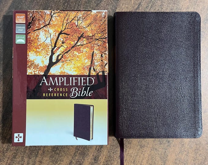 Amplified Classic 1987 Cross Reference Bible - Burgundy Bonded Leather - out of print AMPC, Printed USA United States 9780310432357