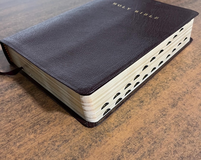 NIV 1984 Giant Print Reference Bible Thumb Indexed - Burgundy Bonded Leather - Out of Print NIV New International Version