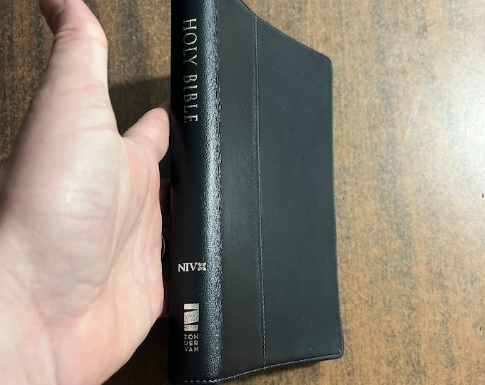 NIV 1984 Thinline Bible - Ebony Black Renaissance Genuine Leather - Out of print NIV, 2005