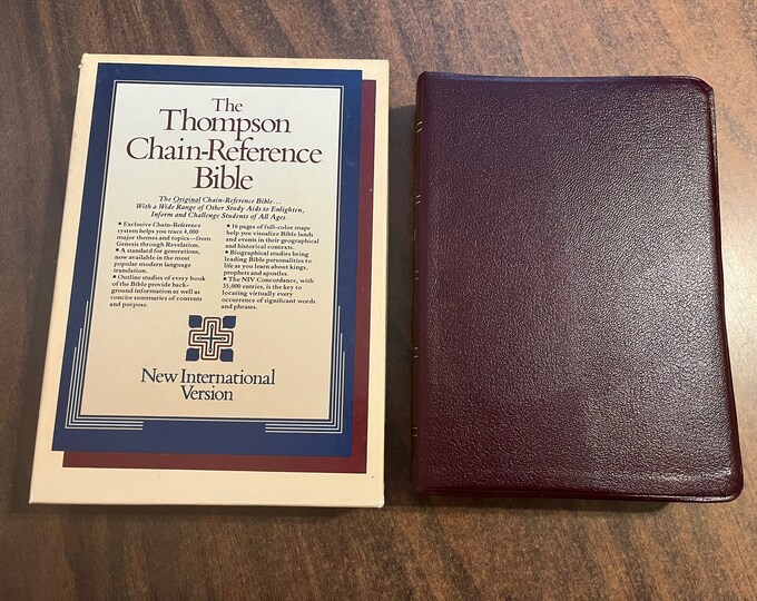 NIV 1984 Thompson Chain Reference Bible, Regular Size - Burgundy Top Grain Genuine Leather - Out of Print NIV 84