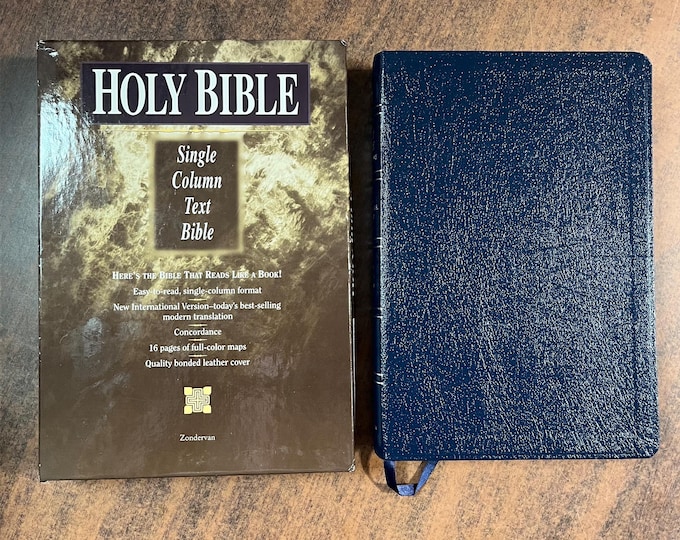 NIV 1984 Single Column Bible - Navy Bonded Leather - out of print NIV - ISBN 0310920183