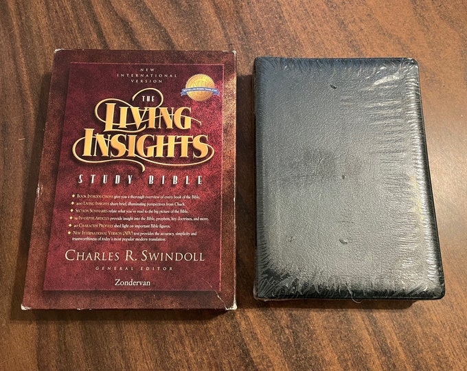 Sealed* NIV 1984 Living Insights Study Bible by Charles Swindoll - Forest Green Bonded Leather - Out of Print NIV