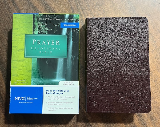 NIV 1984 Prayer Devotional Bible - Burgundy Bonded Leather - Out of Print NIV, OOP printed in united states of america