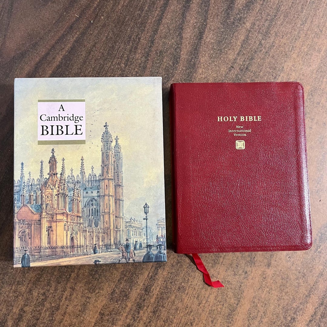 NIV 1984 Cambridge Wide Margin Bible - Red Bonded Leather -out of Print ...
