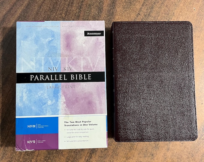 NIV 1984 / KJV Large Print Parallel Bible - Burgundy Bonded Leather - out of print NIV 0310929962