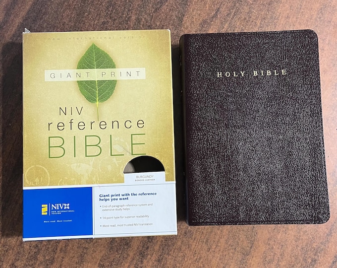 NIV 1984 Giant Print Reference Bible - Burgundy Bonded Leather - Out of Print NIV New International Version 84, printed in usa 0310908167
