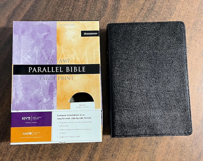 Amplified Classic 1987 / KJV Parallel Large Print Bible - Black Bonded Leather - out of print AMPC
