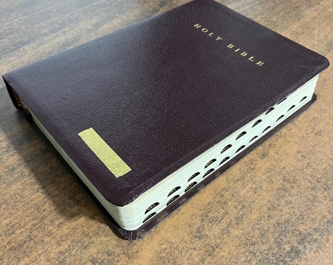 NIV 1984 Giant Print Bible Thumb Indexed - Burgundy Bonded Leather - Out of Print NIV New International Version 84, printed in usa