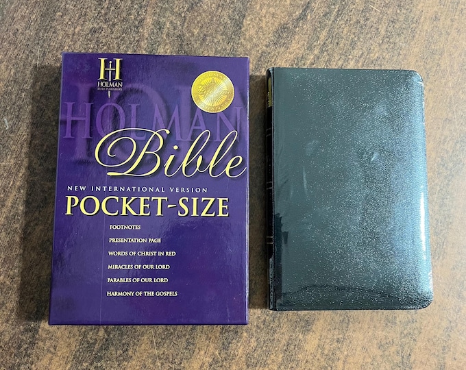 Sealed* NIV 1984 Pocket Size Bible - Black Bonded Leather - Out of Print NIV Edition, (Compact Thinline Size / Compact Ultrathin Size)