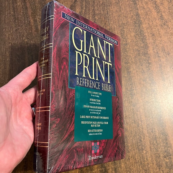 NIV 1984 Giant Print Bible - Burgundy LeatherLook - Factory Sealed