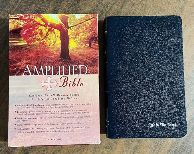 Amplified Classic 1987 Bible, Standard Size - Navy Bonded Leather - out of print AMPC 0310915007 Printed in United States of America USA