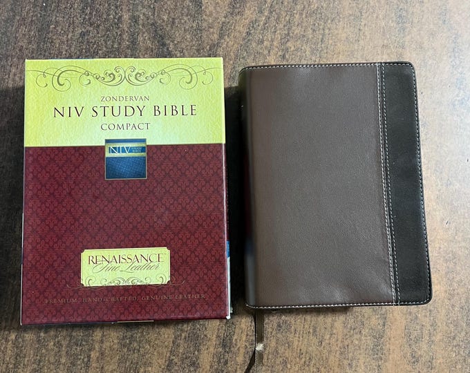 NIV 1984 Study Bible Compact Size - Renaissance Fine Genuine Leather - Out of Print NIV