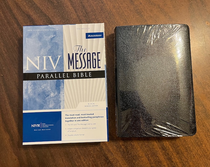 NIV 1984 / The Message Parallel Bible - Black Bonded Leather - out of print NIV, still factory sealed
