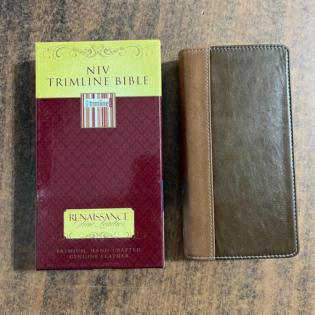 NIV 1984 Trimline Compact Bible Sienna Brown Renaissance Fine Genuine