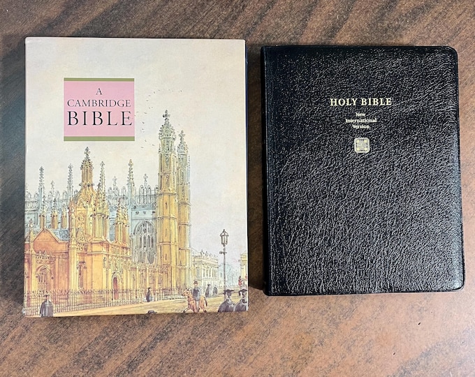 NIV 1984 Cambridge Wide Margin Bible - Black Calfskin Genuine Leather -Out of Print NIV, Center column Reference
