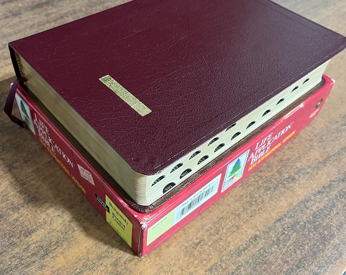 NIV 1984 Life Application Study Bible Thumb Indexed - Burgundy bonded Leather - Out of Print NIV 0310917301