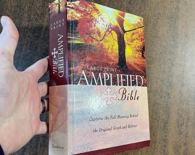 Amplified Classic 1987 Large Print Bible - Hardcover - out of print AMPC - 12 pt font -USA Printed in United States of America 9780310951728