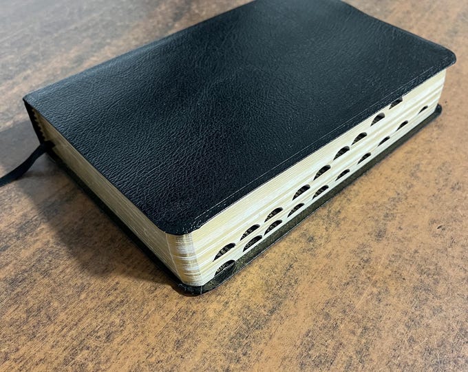 NIV 1984 Large Print Reference Bible Thumb Indexed - Black Bonded Leather - Out of Print NIV New International Version, printed in usa