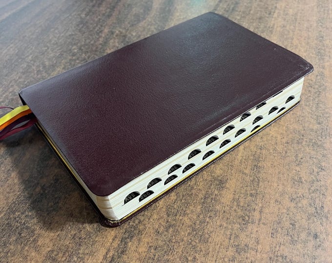 Amplified Classic 1987 Bible Thumb Indexed, Standard Size - Burgundy Genuine Top Grain Leather- AMPC 9780310951735 Printed in United States