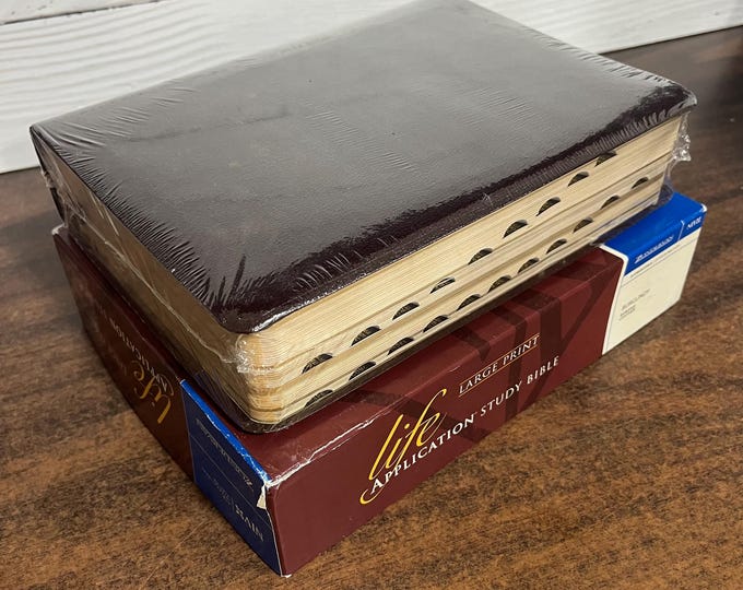 NIV 1984 Large Print Life Application Study Bible Thumb Indexed - Burgundy Bonded Leather - 031091759x NIV 84