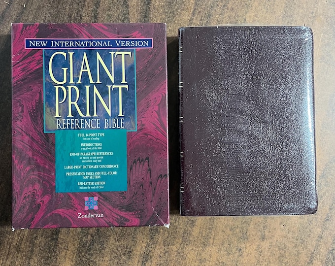 Sealed* NIV 1984 Giant Print Reference Bible - Burgundy Bonded Leather - Out of Print New International Version 84, 0310908167