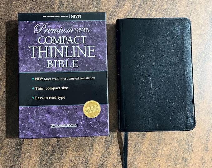 NIV 1984 Compact Thinline Bible - Black Bonded Leather -Out of Print NIV Edition 2002, (Compact Size / Compact Ultrathin Size), Belgium