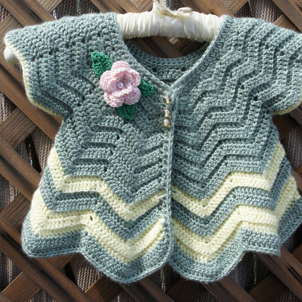 2T Toddler Sage Chevron Cardigan