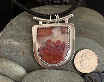 An amazing Carey Plume Agate lovingly encased in beautiful sterling silver
