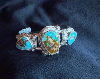 Sonora Peak triple turquoise and sterling cuff