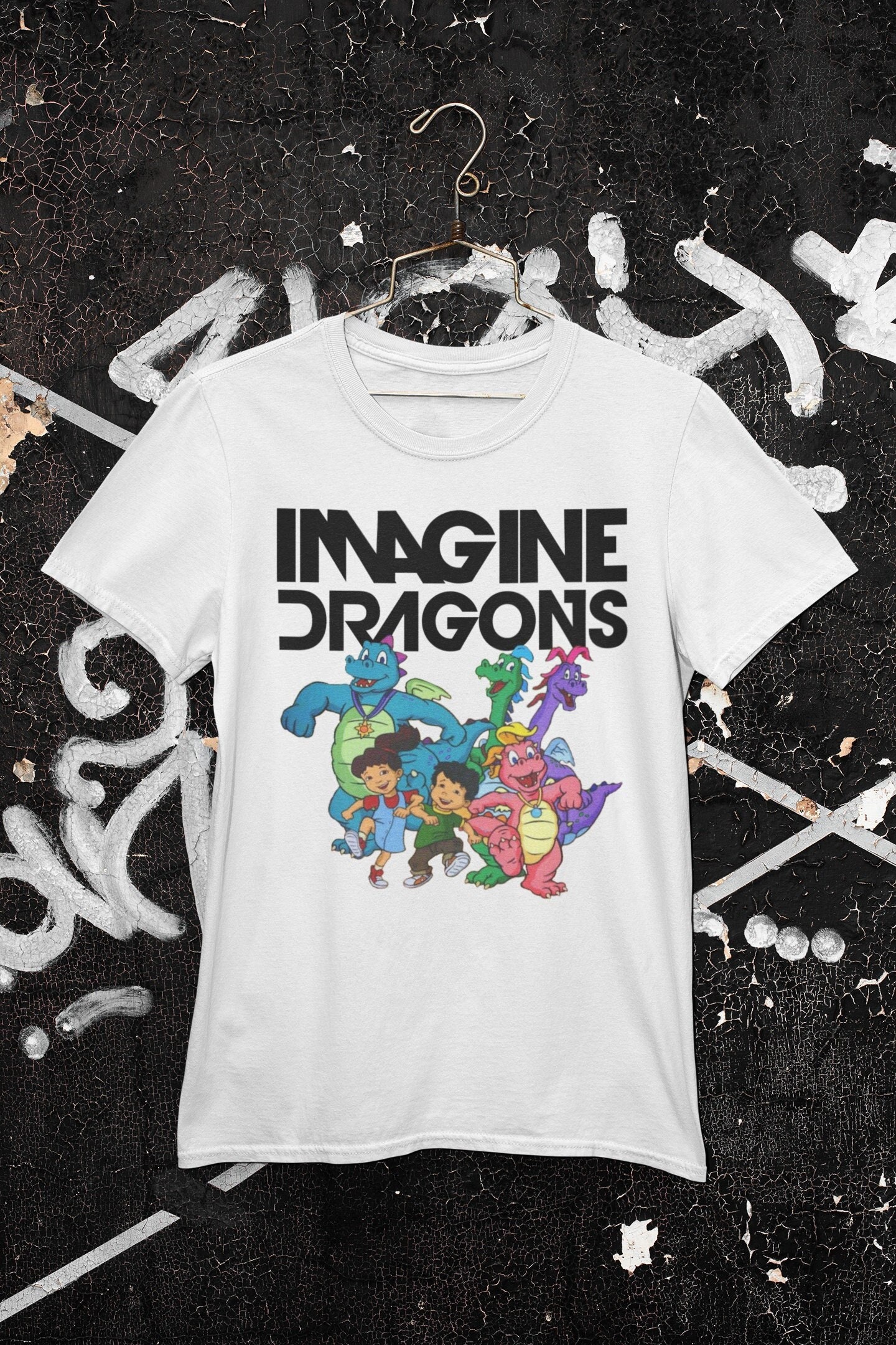 Discover Imagine Dragons Tee | Dragon Tales Edgy Meme Band T-Shirt