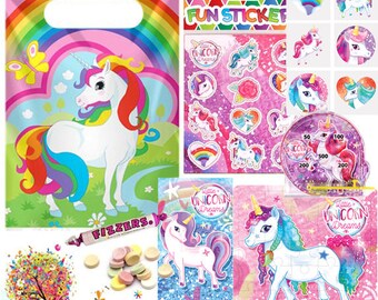 Pre Filled Unicorn Party Bag with FREE downloadable party games