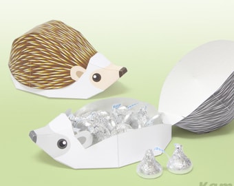 Hedgehog - Favor boxes, Gift boxes / Printable Paper Craft PDF