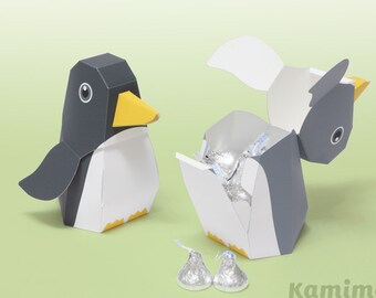 Penguin - Favor boxes, Gift boxes / Printable Paper Craft PDF