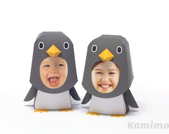 Printable Paper Craft PDF / KIGURUMMY - Penguin Family (standard color)