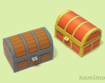 Pirate Treasure Box - Favor boxes, Cupcake boxes, Gift boxes / Printable Paper Craft PDF