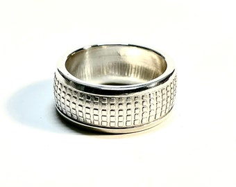 Silver Ring 99.9% Silver Radial Round