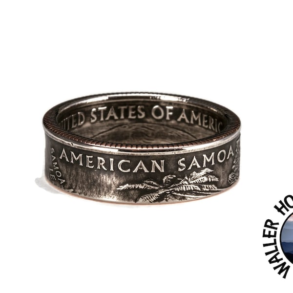 American Samoa Quarter Coin Ring