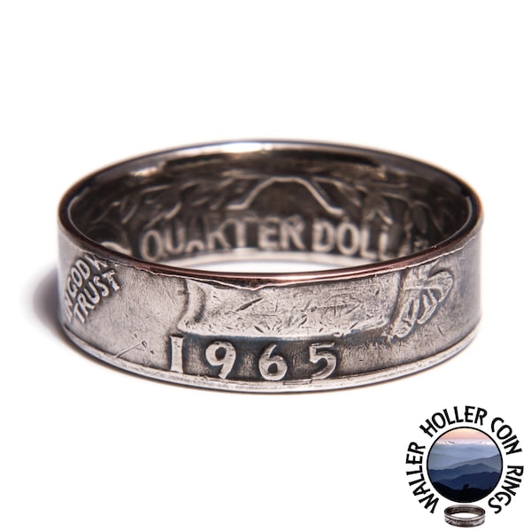 Coin Ring / Washington Quarter Coin Ring 1965-1998 / Date Ring / Birthday Ring / Statement Ring / Washington / Date / Birthday Present