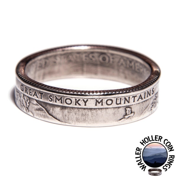 Coin Ring / Great Smoky Mountains National Park Quarter / Rocky Top / Tennessee / North Carolina / Tourist Ring / Gatlinburg Ring / Travel