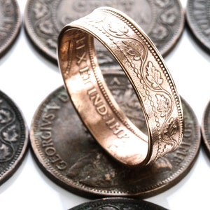 Coin Ring / Canadian Large Cent / Bronze / Canada / Travel Ring ...
