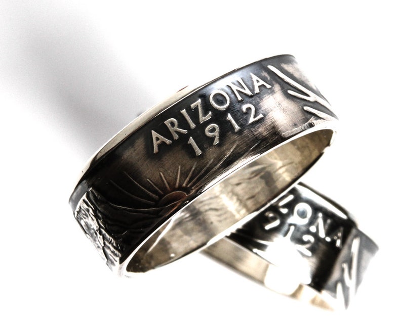 Coin Ring Arizona 90/% Silver Proof State Quarter Jewelry Travel Souvenir Statement Ring No Green Finger Ring Wedding