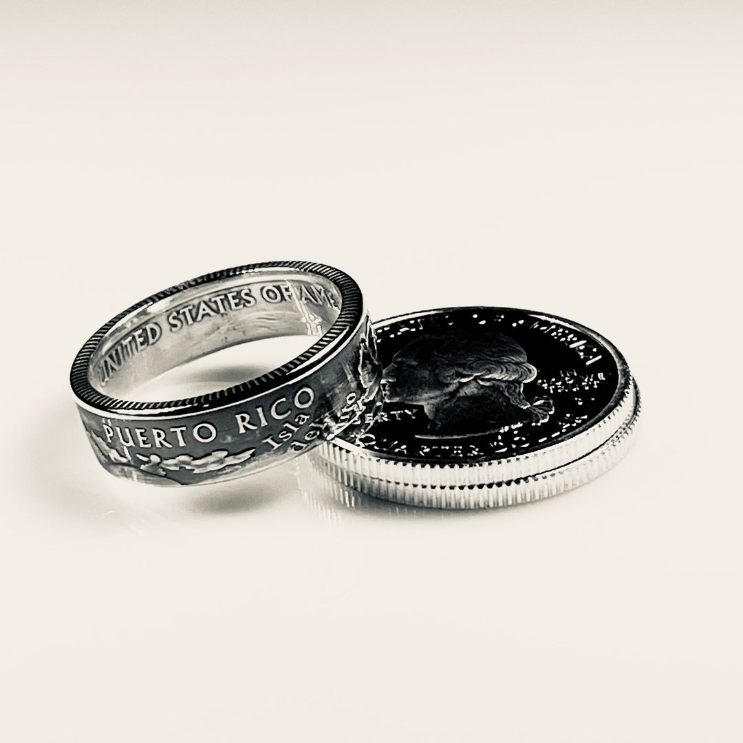 Puerto Rico Rings Puerto Rico Coin Ring - 90% Silver - Etsy